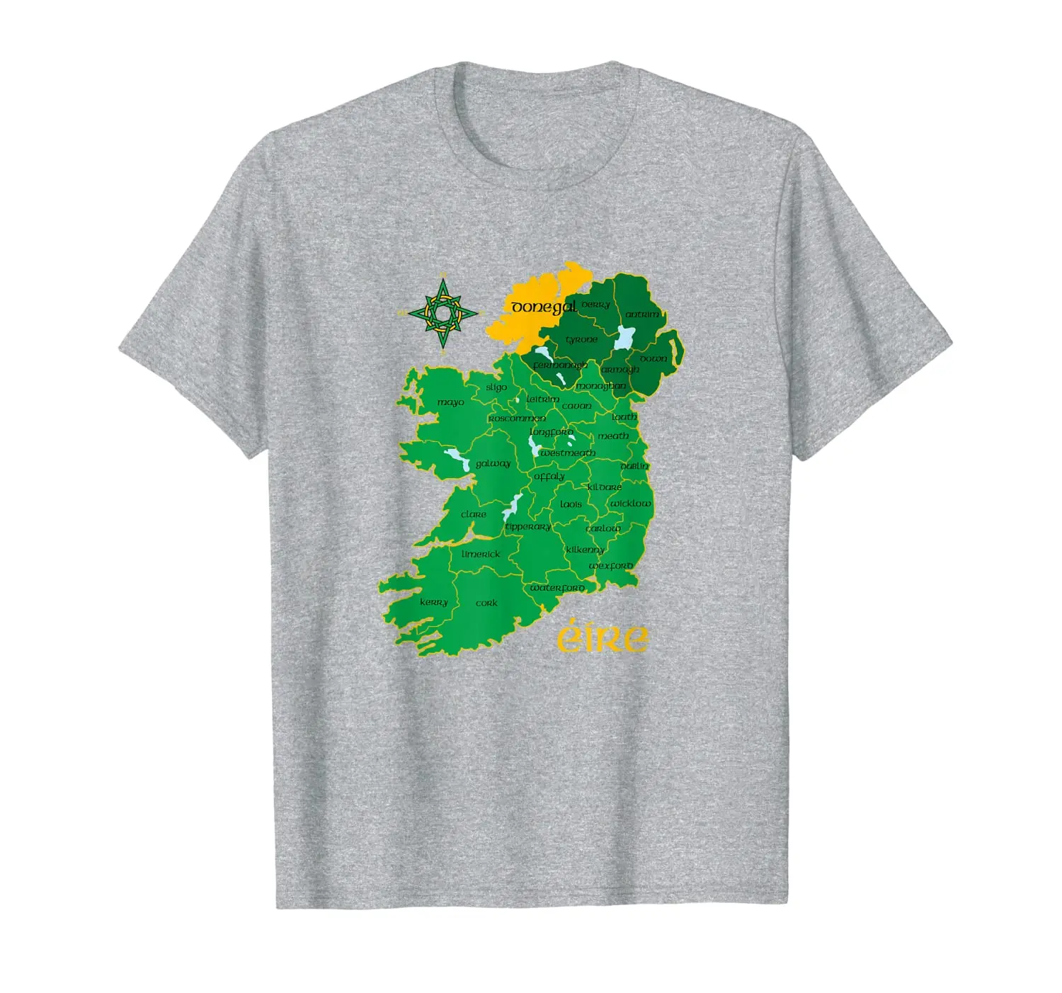 

Donegal Ireland T Shirt Irish County Map Eire Irish Travel