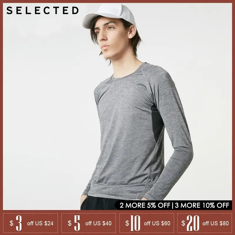 Мужская быстросохнущая футболка с длинными рукавами и круглым воротником |