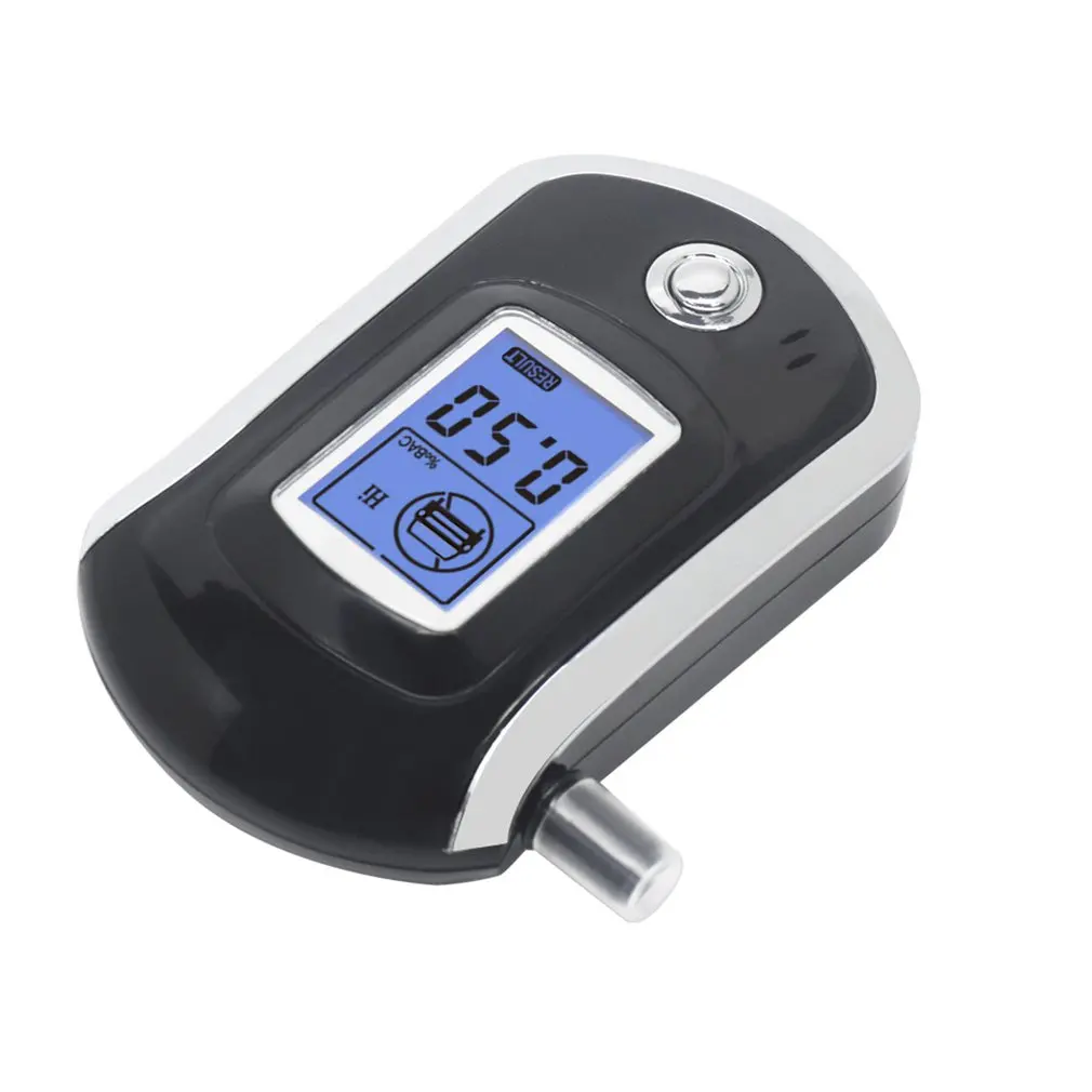 AT-6000 Breathalyzer Alcohol Detector Digital LCD Screen Battery Power Hand-Hold Professional BAC Tracker with 5 Mouthpieces
