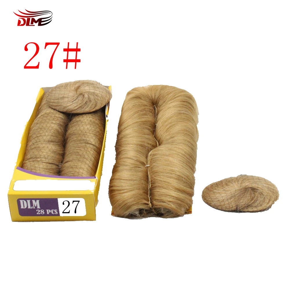 

DLME 27 светильник светлые волосы блонд отдельные пряди натуральные волосы 27 шт. вьющиеся шиньоны синтетические волосы для наращивания
