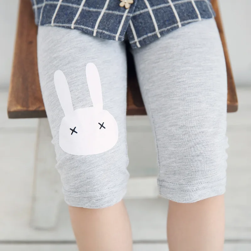 

Candy Color Summer Girls Leggings Rabbit Kids Knee Length Pants Leggins Five Pants Trouser Elastic Children Leginsy