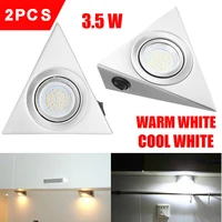 2pcs triangle led lamp kitchen under cabinet cupboard wall lights coolwarm white indoor lighting mini spotlight