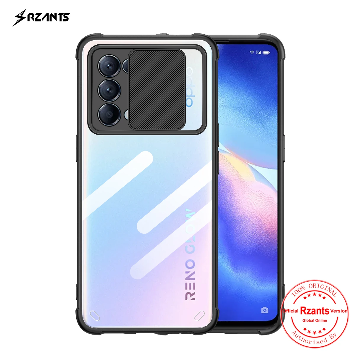 

Rzants For Oppo Reno5 Oppo Reno 5 Pro Phone Case Hard [Lens Protection] Hybrid Shockproof Slim Crystal Clear Cover Double Casing