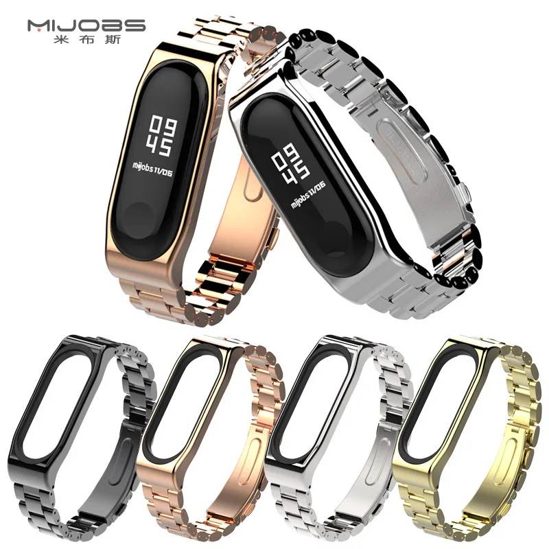 Металлический ремешок Mijobs для браслета Xiaomi Mi Band 3 браслет смарт часов из