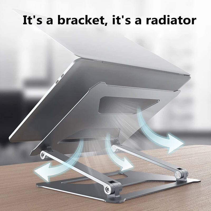 

Aluminum Notebook Computer Stand With Adjustable Angle And Height To Extend The Computer Stand With Ventilation Holes