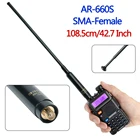 ABBREE AR-660S SMA-с высоким коэффициентом усиления VHF Любительская рация 144430 МГц телескопическая антенна для Ham Радио Baofeng UV-5R BF-888S UV-9R иди и болтай Walkie talkie