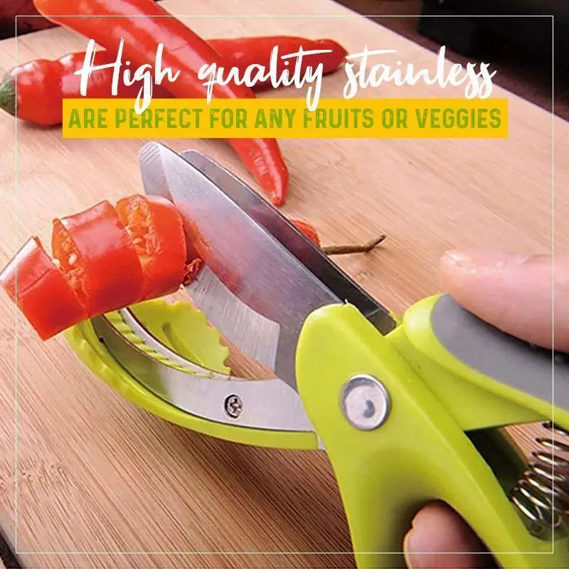 

1 Pcs Kitchen Salad Vegetable Scissors Multifunctional Double Stainless Steel Knives Cook Tool Cut Kitchen Gadgets