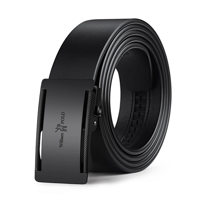 

Мужской кожаный ремень с металлической автоматической пряжкой от известного бренда WILLIAMPOLO