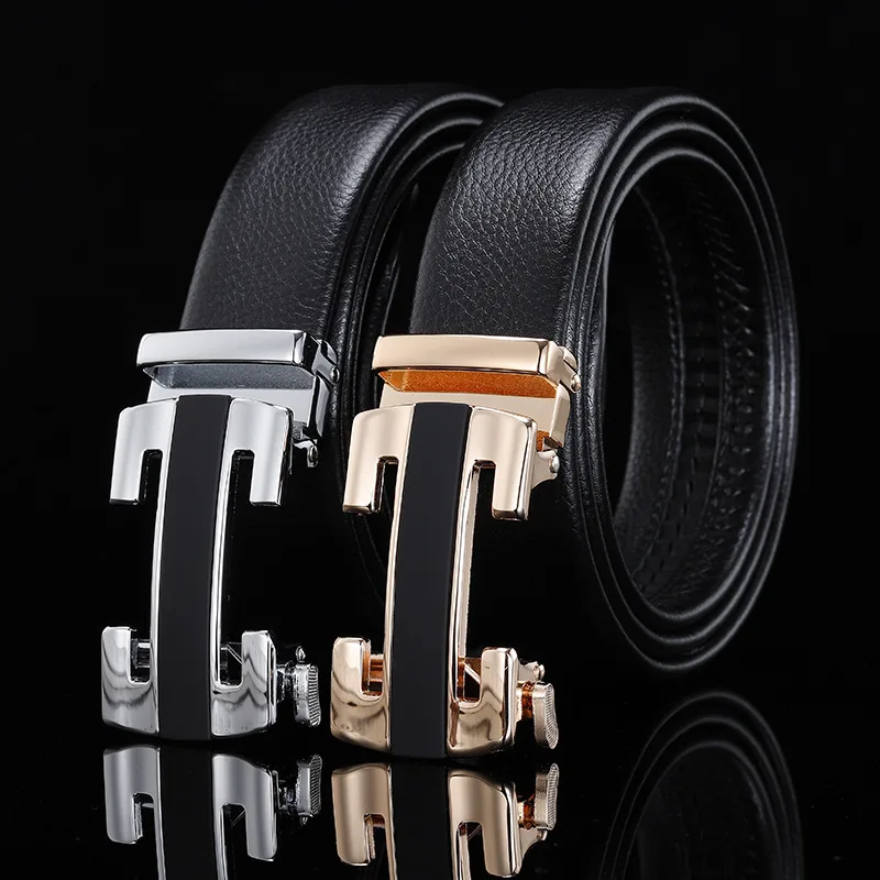 

Mens Business Style Belt Black Pu Leather Strap Male Waistband Automatic Buckle Belts For Men Top Quality Girdle Belts For Jeans