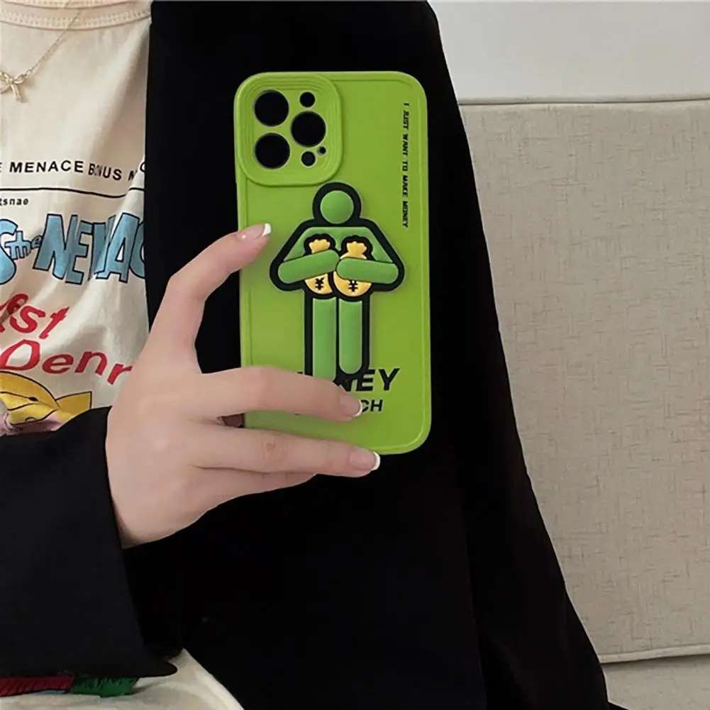 

Phone Protective Case Non-fading Anti-fall Ultra-thin Fashionable 3D Money Man Doll Soft Back Shell for iPhone 11 Pro Max/11 Pro