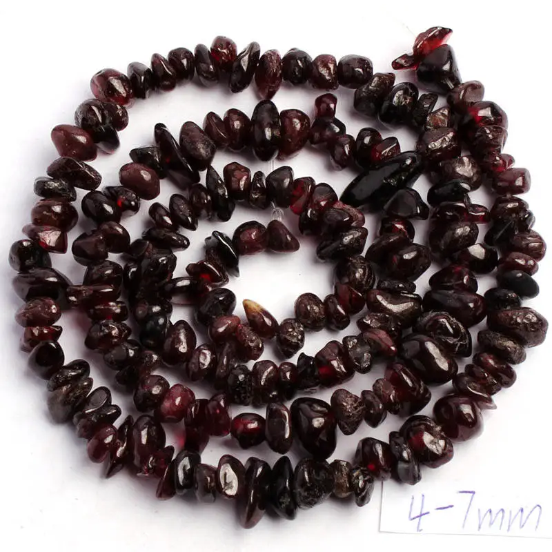 Red Garnet Высокое качество 5-8 мм чип Форма 41 различные материалы натуральный камень DIY драгоценные камни ювелирные изделия свободные бусины 17 дюймов wj69 - Цвет: Red Garnet