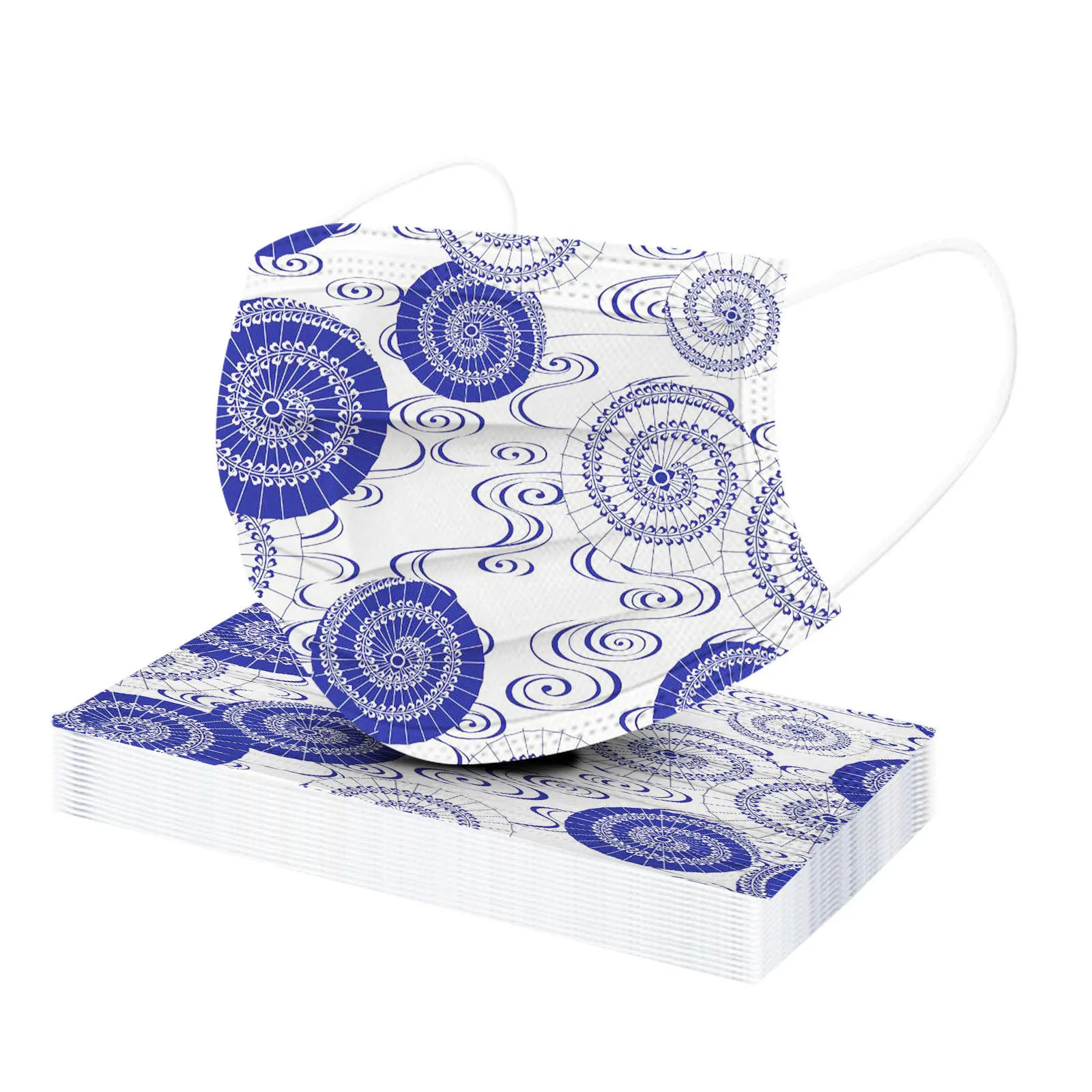 Маска одноразовая не разворачивающаяся для рта дышащая лица с петлями ушей