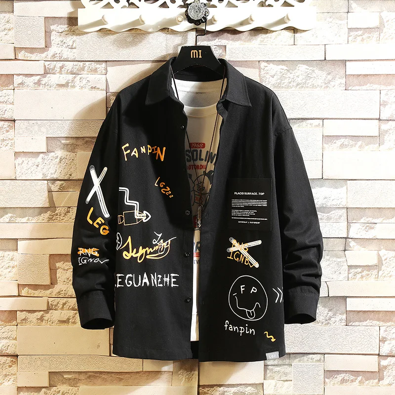 

Рубашка льняная Мужская, свободная, с длинным рукавом, в Корейском стиле