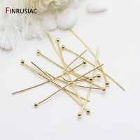 wholesale 14k gold plated brass metal ball head pin for jewelry making beading pins findings supplies diy make jewelry