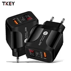 Адаптер USB Type-C для быстрой зарядки TKEY мобильный телефон, вилка стандарта ЕС, США, Великобритании, зарядное устройство PD20W + QC3.0, быстрая зарядка для iPhone, Samsung, Xiaomi, Vivo