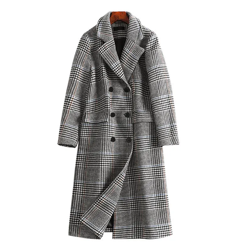 

New Spring Autumn Women's Woolen Coats Are Fashionable Loose and Thin Women's Coats Outdoor Casual Mid-length Windbreakers