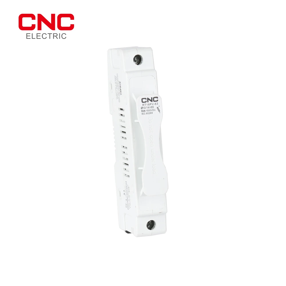

CNC RT18PV-63 1P 35mm Standard Rail Photovoltaic PV Fuse Holder DC 1500V DC Fuse Suitable for 10*85mm PV fuse