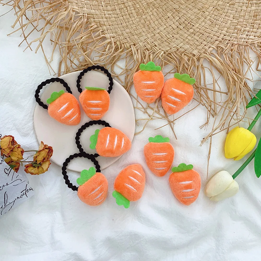 [10 шт./партия] Бесплатная доставка милая плюшевая морковка брошь кольцо для волос