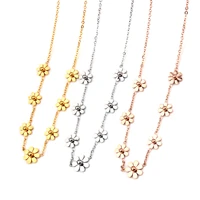 fashion stainless steel necklace flower necklace pendant chain necklace gift girl female jewelry accessories birthday gifts