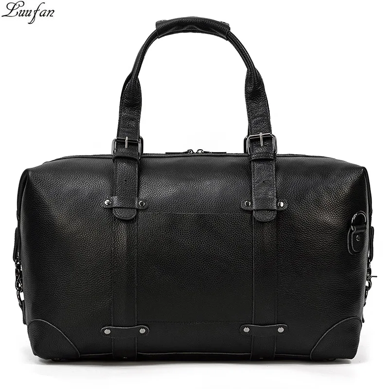 Luufan Genuine Leather Travel Bag For Man Vintage Leather Big Capacity Travel Duffel Male Business Handbag Carry On Luggage Bag