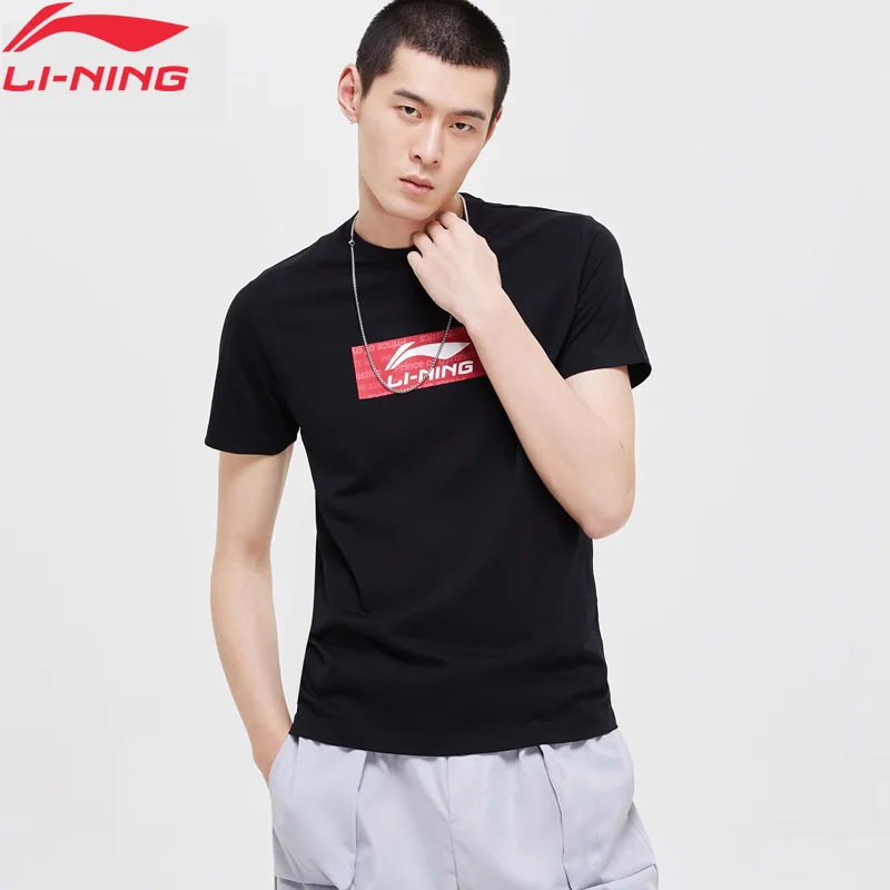 Мужская Трикотажная футболка Li-Ning 66% хлопок 34% полиэстер дышащая с подкладкой li ning