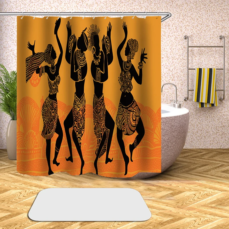 Приключения из Африканской женщины 3D печати Душ Шторы полиэстер Ткань