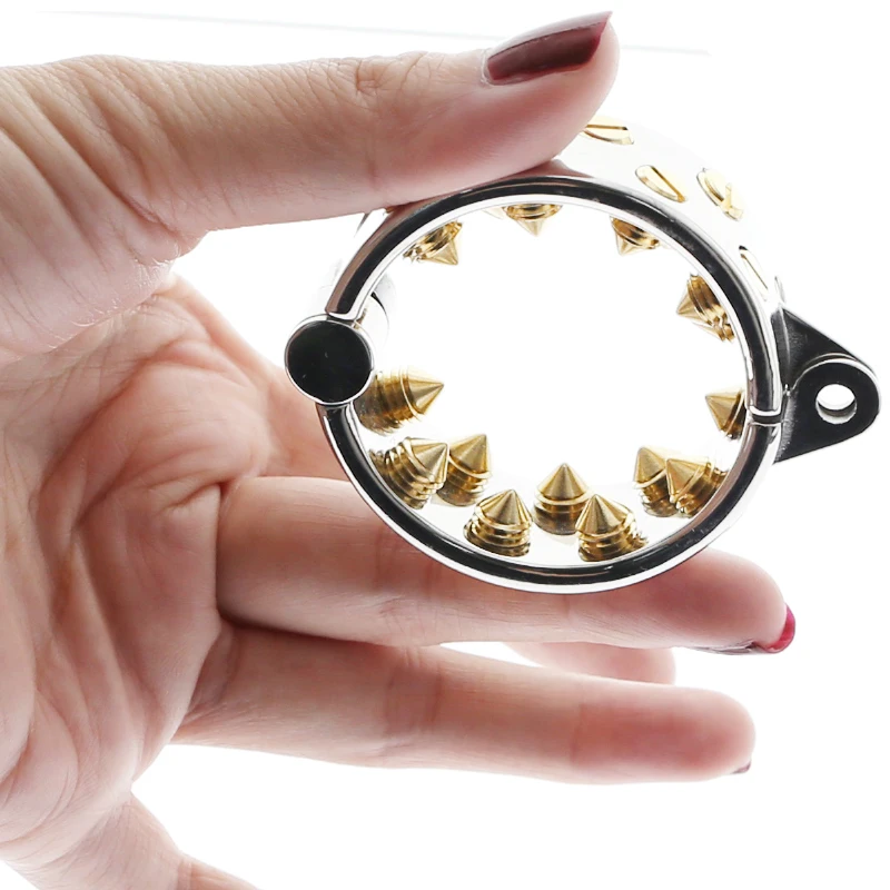 БДСМ KALI'S зубы 2 ряда золотые кольца дял пениса мошонки кулон мешочек целомудрия