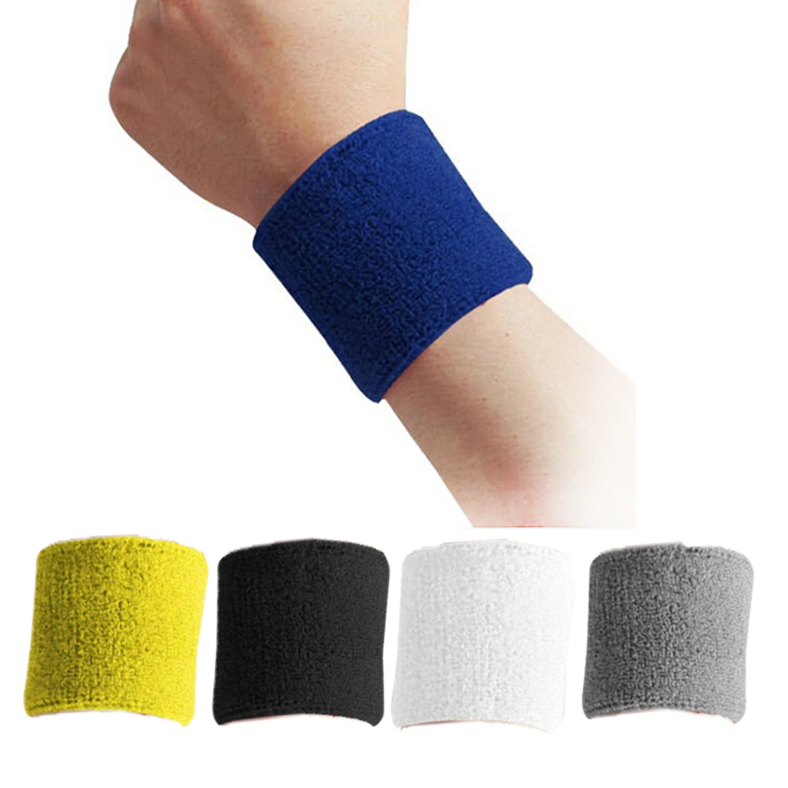 

1PCS Cotton Wristbands Sport Sweatband Hand Band Sweat Wrist Support Brace Wraps Guards Gym Volleyball Basketball