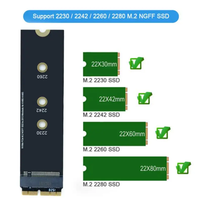 M.2 NVME To Macbook Pro AIR Apple SSD Solid State Drive Adapter In 2013-2017 Support SATA Protocol | Компьютеры и офис
