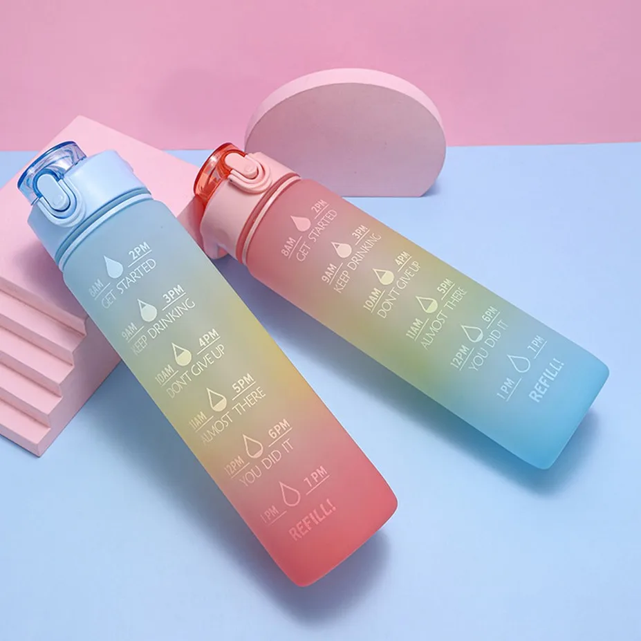 Бутылка для воды объемом 32 унции с соломинкой 1 литр большая емкость Тритан без