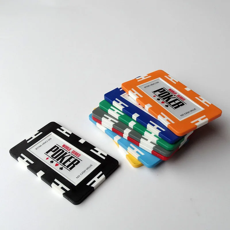 Покерные чипы WSOP 5 шт./лот квадратный чип без значения пластина качественный ABS +