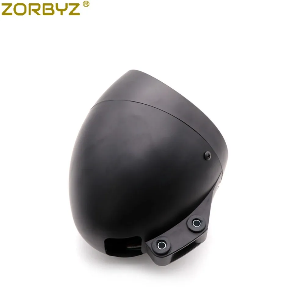 ZORBYZ черный мотоцикл 6," Пуля фара подходит для Harley cruise Honda Steed Shadow на заказ