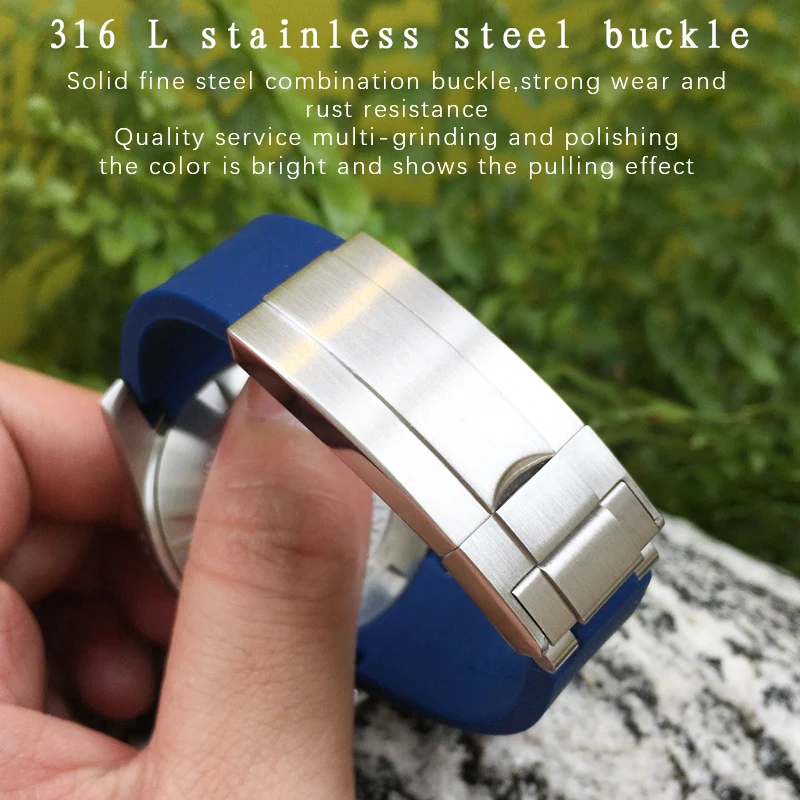 Ремешок мягкий резиновый для часов водонепроницаемый силиконовый браслет Rolex