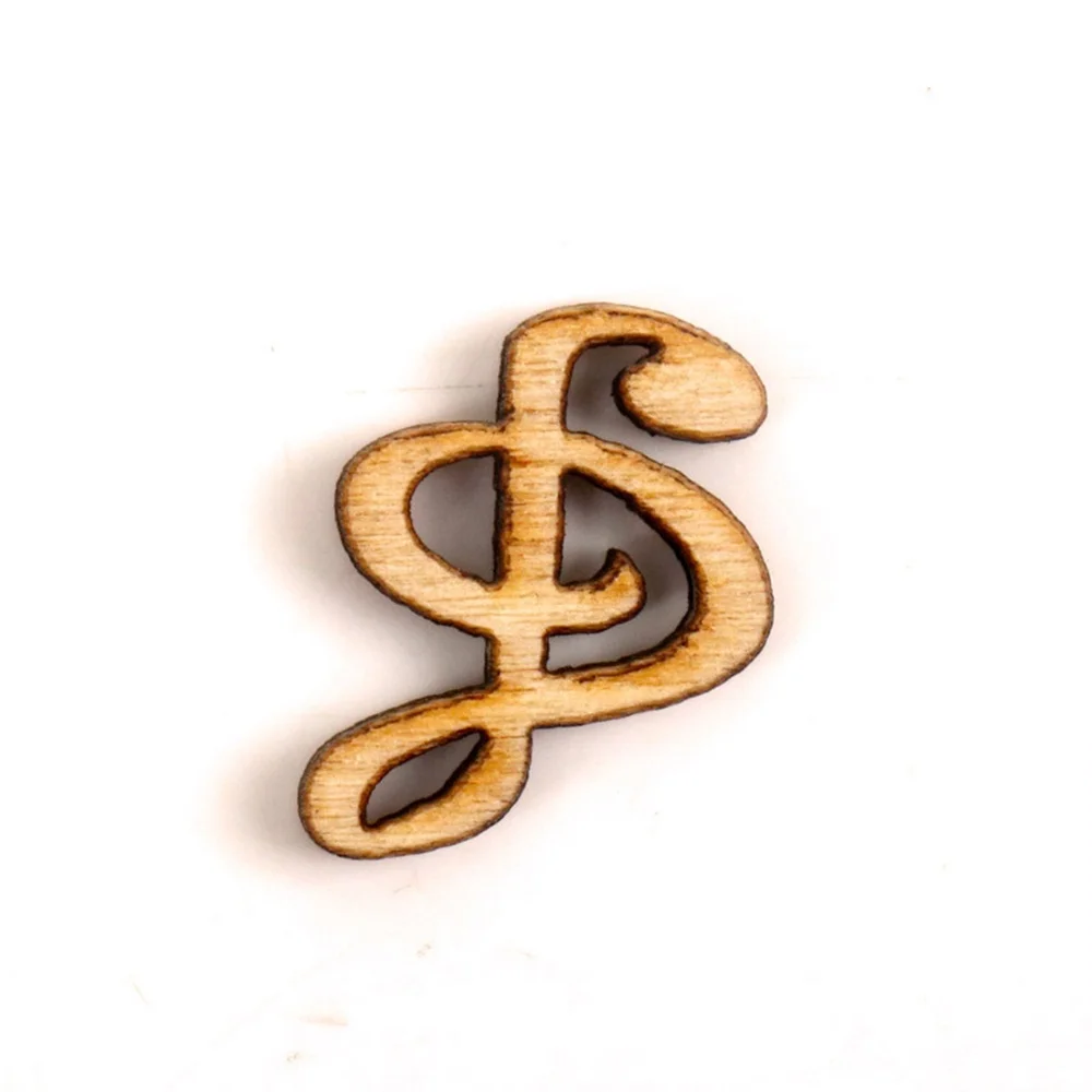 

100Pcs Unfinished DIY Craft Card Making Decorative Natural Wood Embellishment Scrapbooking Music Notes Wooden