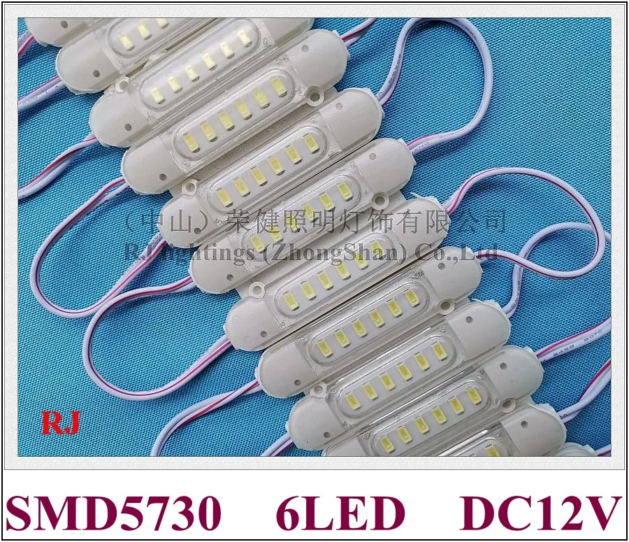 Светодиодный модуль освещения SMD 5730 DC12V 70мм*15мм SMD5730 6 1.6Вт 200лм водонепроницаемый высокая светоотдача CE ROHS 100шт/лот вкл.