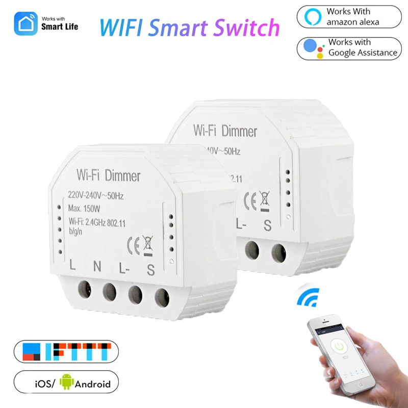 

220V ~ 240V Беспроводной Wifi светильник светодиодный диммер переключатель дистанционного Управление Модуль Автоматизации "умный дом работает с ...