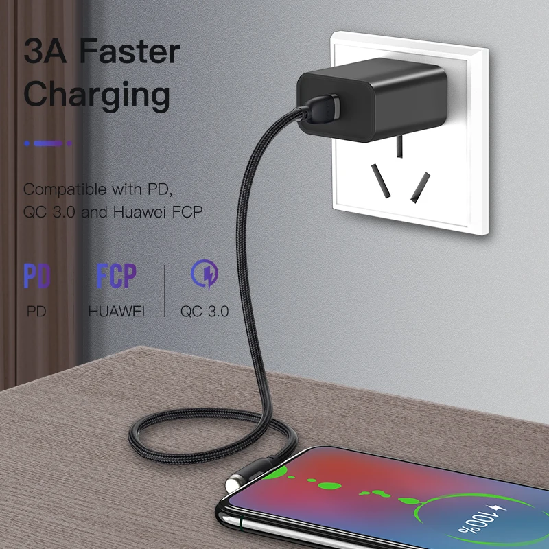 KUULAA PD 60 Вт Кабель Переходник USB C на кабель с разъемом Type функцией быстрой зарядки 3