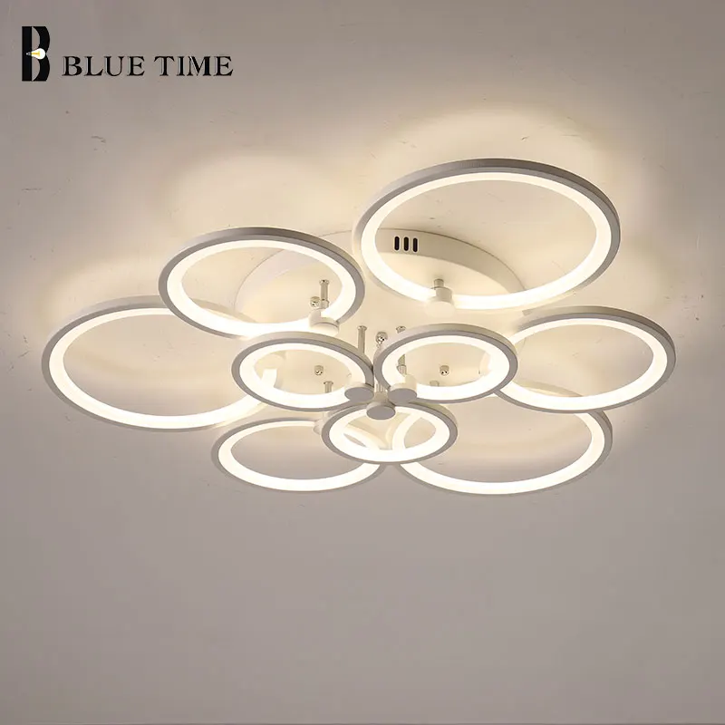 

White&Black Led Chandelier For Foyer Living room Dining room Kitchen Bedroom Modern Led Chandelier Lighting Home Fixtures Lights