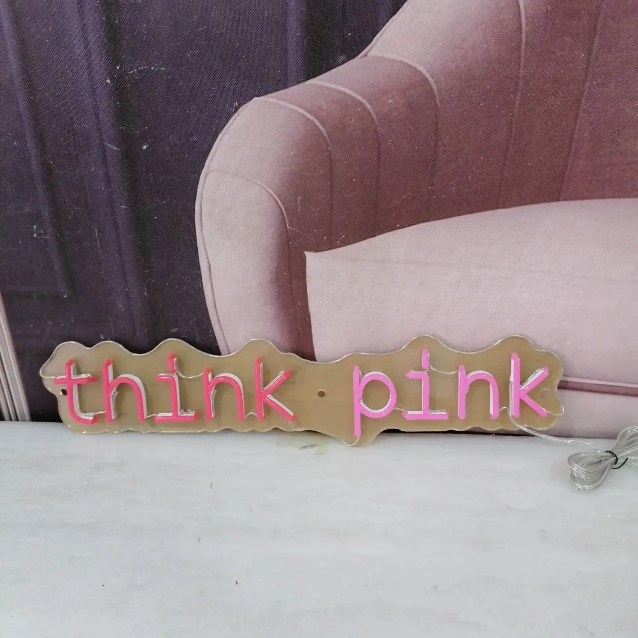 Неоновые вывески Think Pink для украшения спальни пива бара паба отеля вечерние