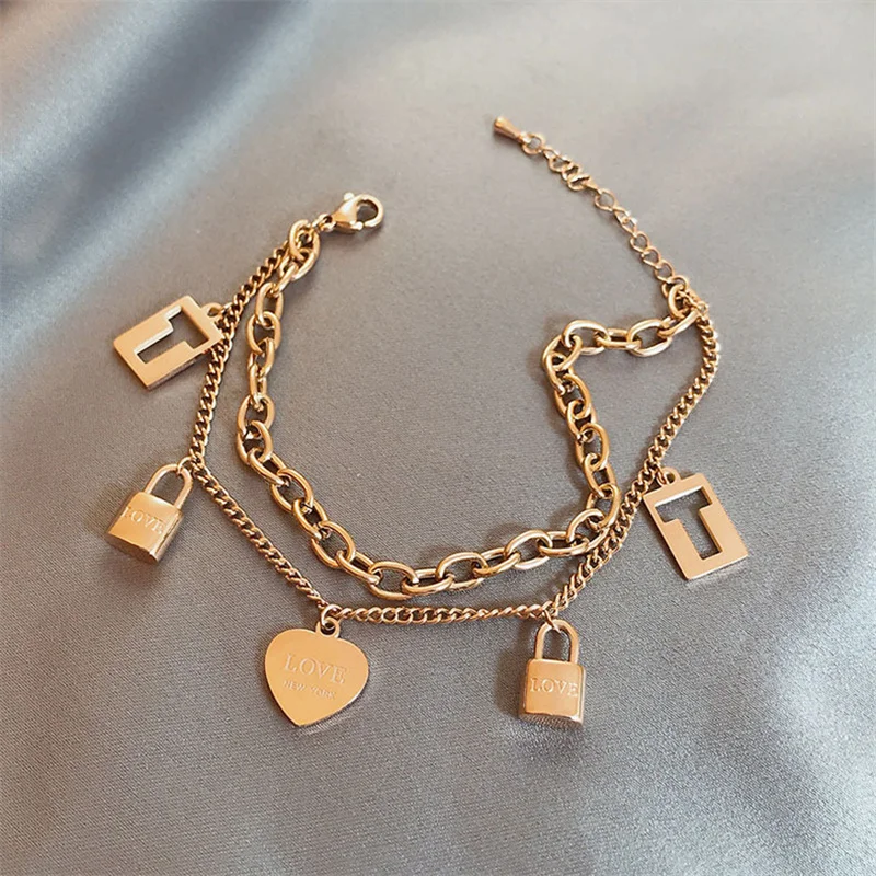 

Hip-hop Style Bracelet Ladies Temperament Multi-element Trend Niche Bracelet Light Luxury Design Sense Titanium Steel Jewelry