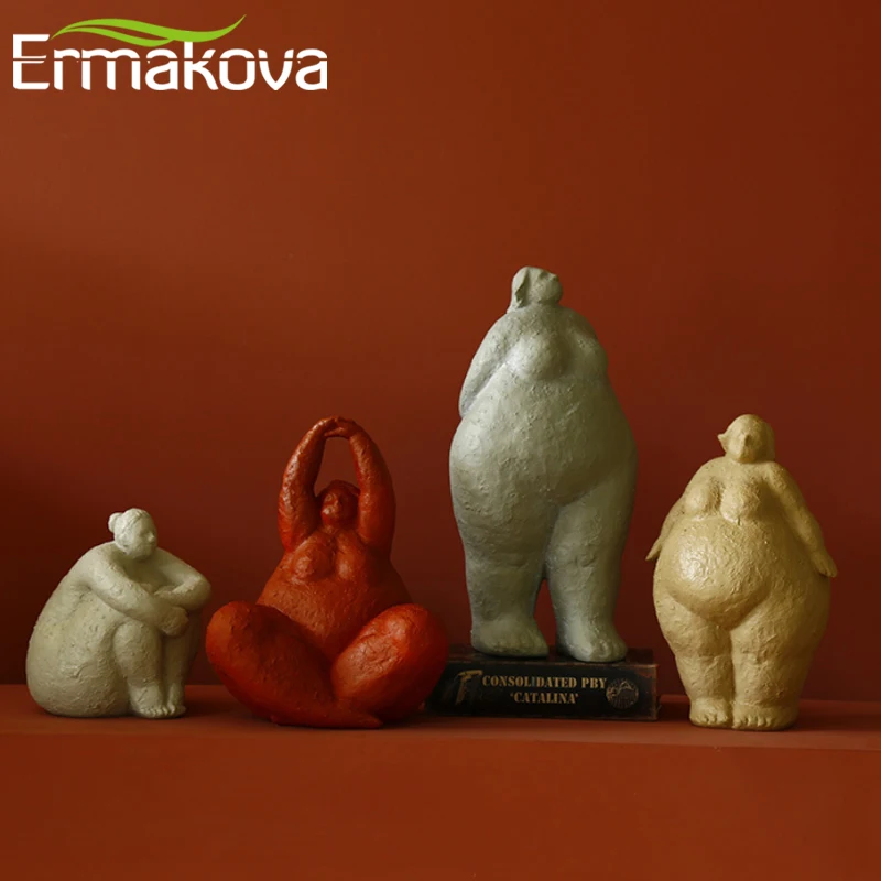 

Абстрактная Статуэтка ERMAKOVA из смолы для полных леди скандинавские статуи для женщин мебель для гостиной ремесла подарки украшение для дома