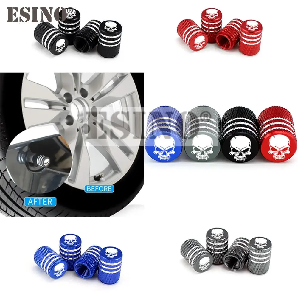 

4 x Автомобильный Стайлинг алюминиевый сплав Смешные универсальные колпачки для клапанов колесных шин с черепом колпачки для клапанов коле...