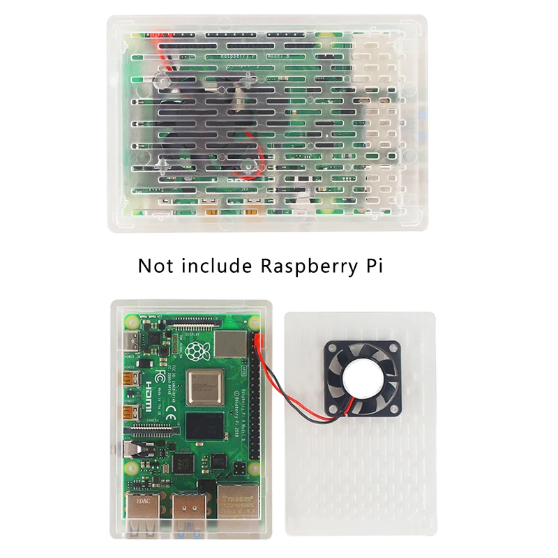 Новинка 2020 чехол для Raspberry Pi 4 Model B из АБС-пластика черный прозрачный корпус