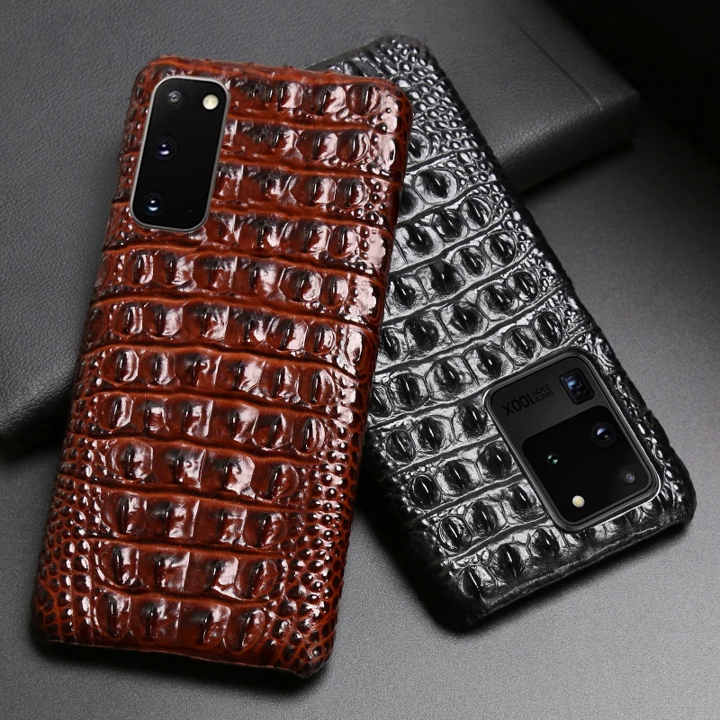 leather phone case for samsung s20 ultra s10 s10e s9 s8 s7 note 8 9 10 plus a20 a30 a50 a70 a51 a71 a7 a8 crocodile back texture free global shipping