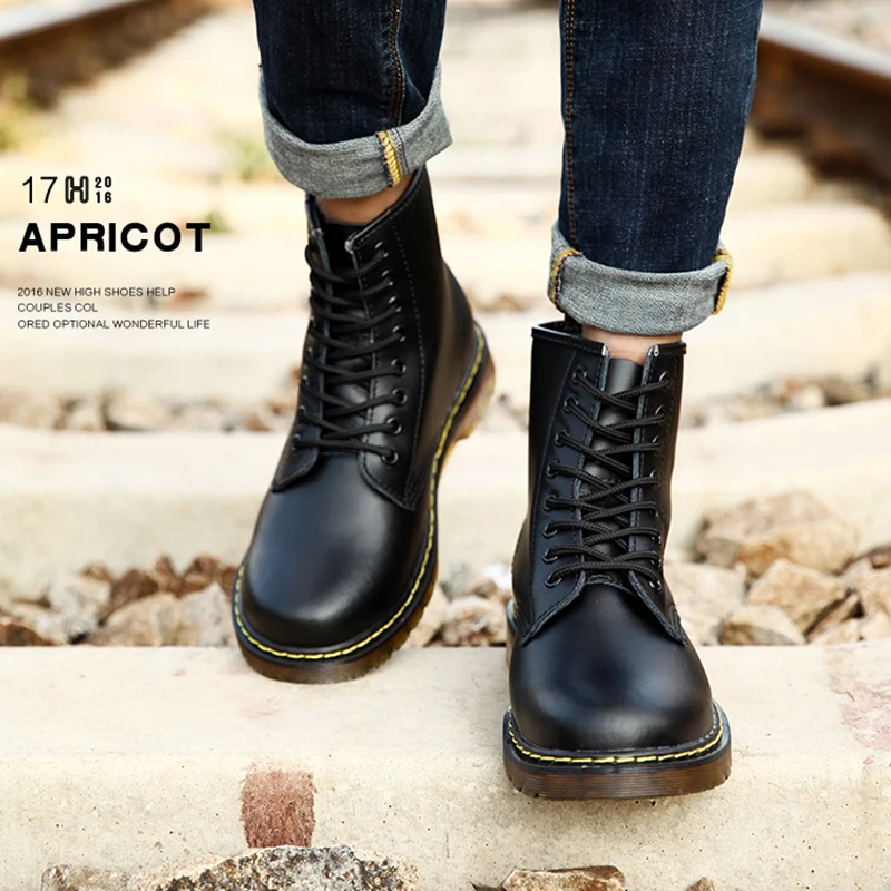 Мужские ботинки Ботинки martin из натуральной кожи мужские ботильоны на шнуровке