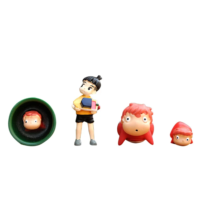 2020 4 шт./компл. Ponyo на скале Аниме Фигурка героя игрушки ручной работы качество