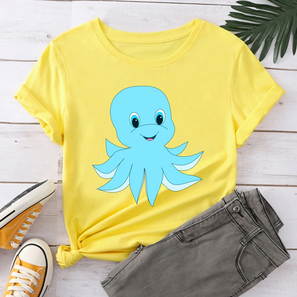 

Octopus Women Tops Summer Tops Graphic Tees Women T-shirt Clothes Girl T Shirt TX8333
