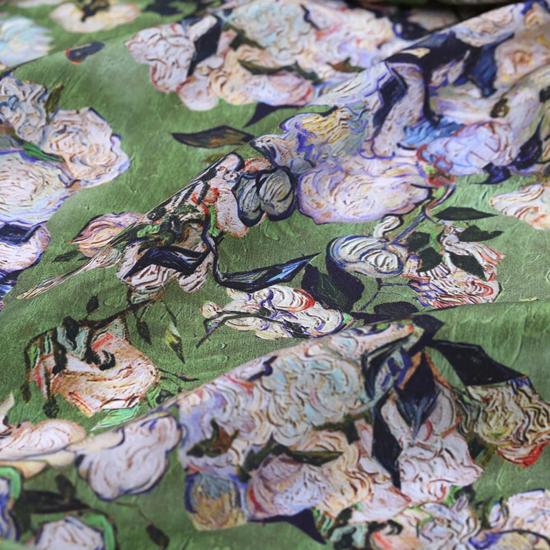 Цветной рисунок цифровая картина креп Крепдешин шелковой ткани для летнее
