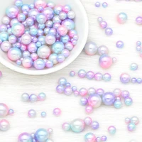 no holes gradients light purple round abs plastic spacer loose beads for jewelry making diy bracelets findings 3456810mm