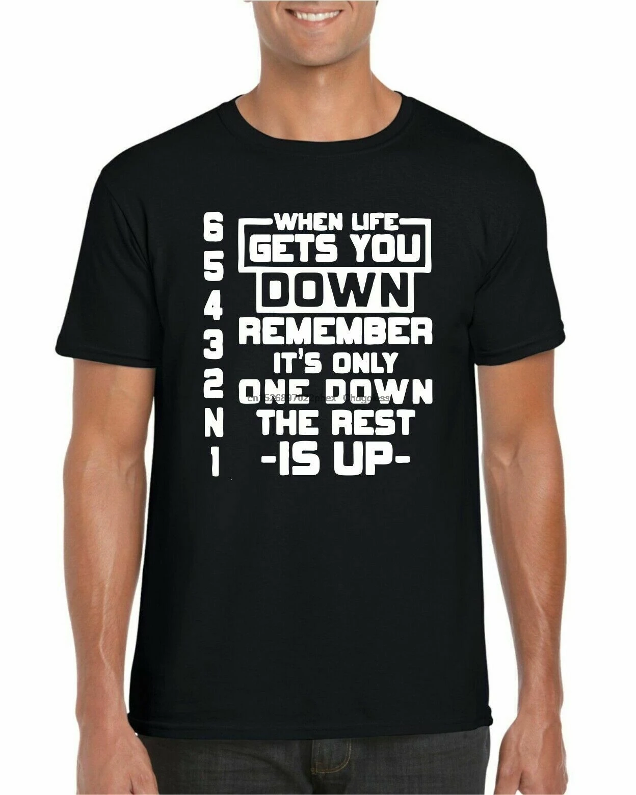 Когда жизнь опускается помните... Футболка с мотивацией подарок на день рождения
